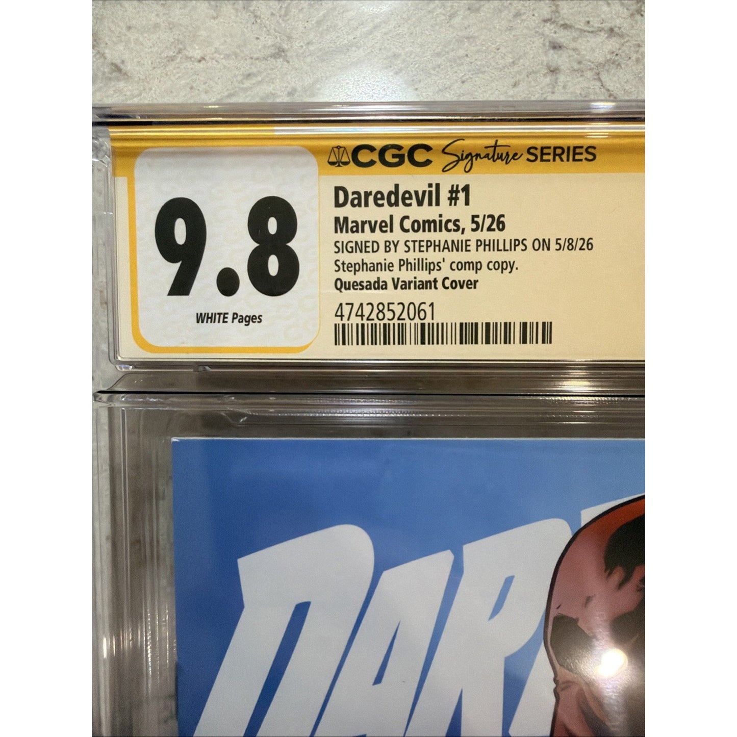 Daredevil #1 Joe Quesada 1:1000 CGC 9.8 Stephanie Phillips Comp Copy Signed (52061)