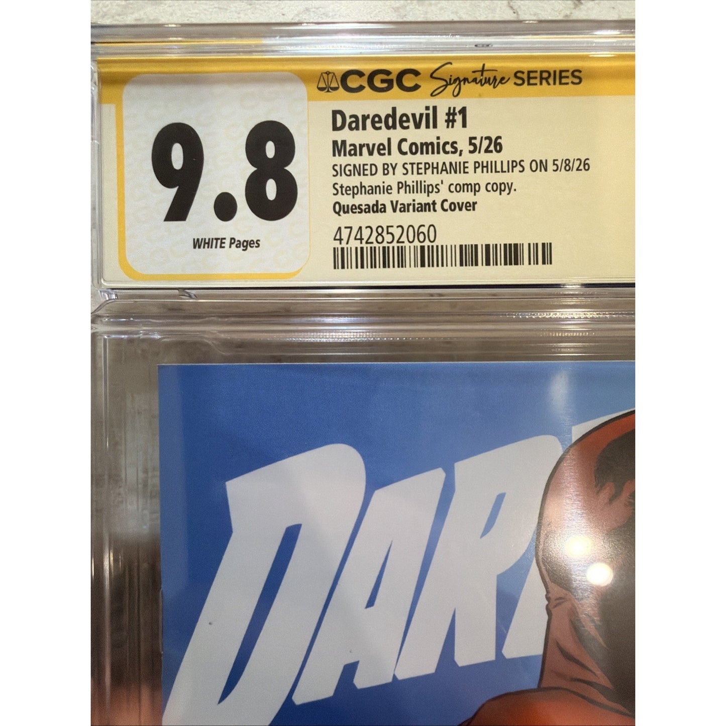 Daredevil #1 Joe Quesada 1:1000 CGC 9.8 Stephanie Phillips Comp Copy Signed (52060)
