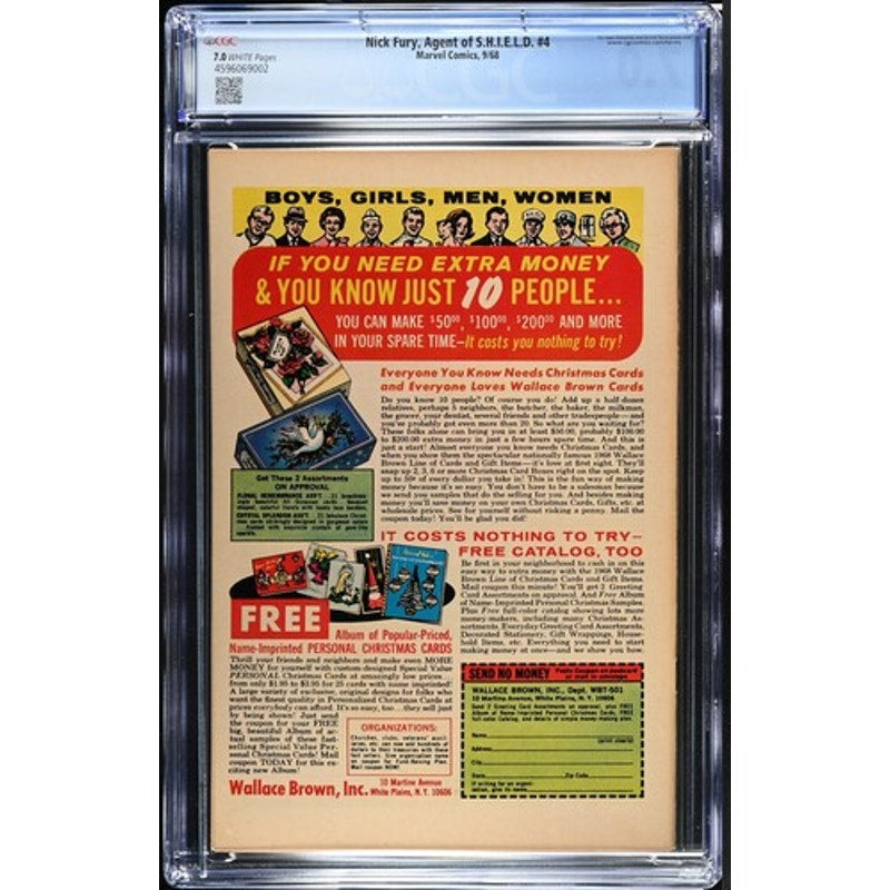 Nick Fury Agent of Shield #4 CGC 7.0 Iconic Steranko Cover!