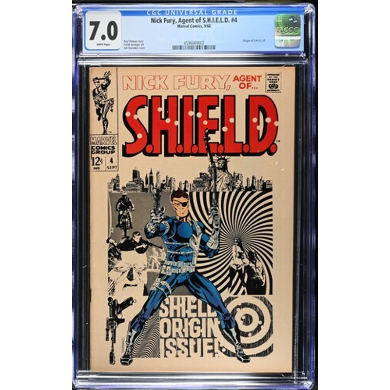 Nick Fury Agent of Shield #4 CGC 7.0 Iconic Steranko Cover!