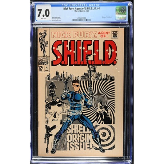 Nick Fury Agent of Shield #4 CGC 7.0 Iconic Steranko Cover!